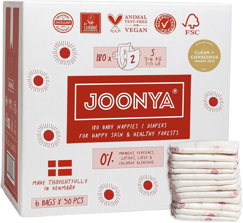 Couches bébé taille 3M (4-8 kg) - 1 sachet de 28 - Sans substances nocives, écologiques, très absorbantes, adaptées à un usage nocturne, ultra fines et douces - Fabriquées au Danemark