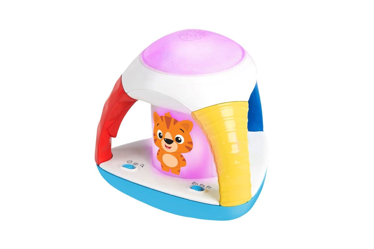 Baby Einstein, Glow & Discover Light Bar, jucărie pentru bebeluși cu lumini, melodii și zornăitor, 3 moduri: animale, culori, xilofon - 3 limbi, cub muzical pentru bebeluși și copii de 3 luni și peste Jucarii Bebe Naty Shop Caleidoscop de curiozitate