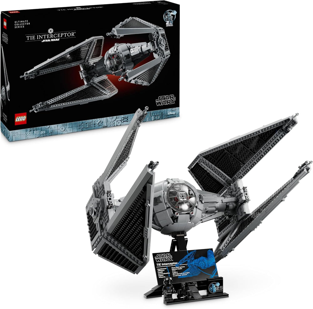 LEGO Star Wars TIE-Abfangjäger, ensemble créatif dans la série Ultimate Collector pour enfants, modèle d'un modèle de pierre de taille, cadeau pour les fans, ensemble de pièces, UCS-Set 75382