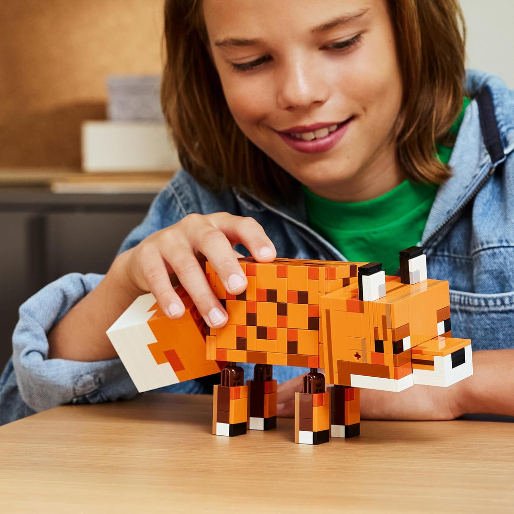 LEGO Minecraft Der Fuchs - Figurine de puzzle 3D avec accessoires - Décoration de jeu pour enfants ou zones de jeu - Jeu de jeu pour les jeunes, les filles et les fans à partir de 10 ans - 21588