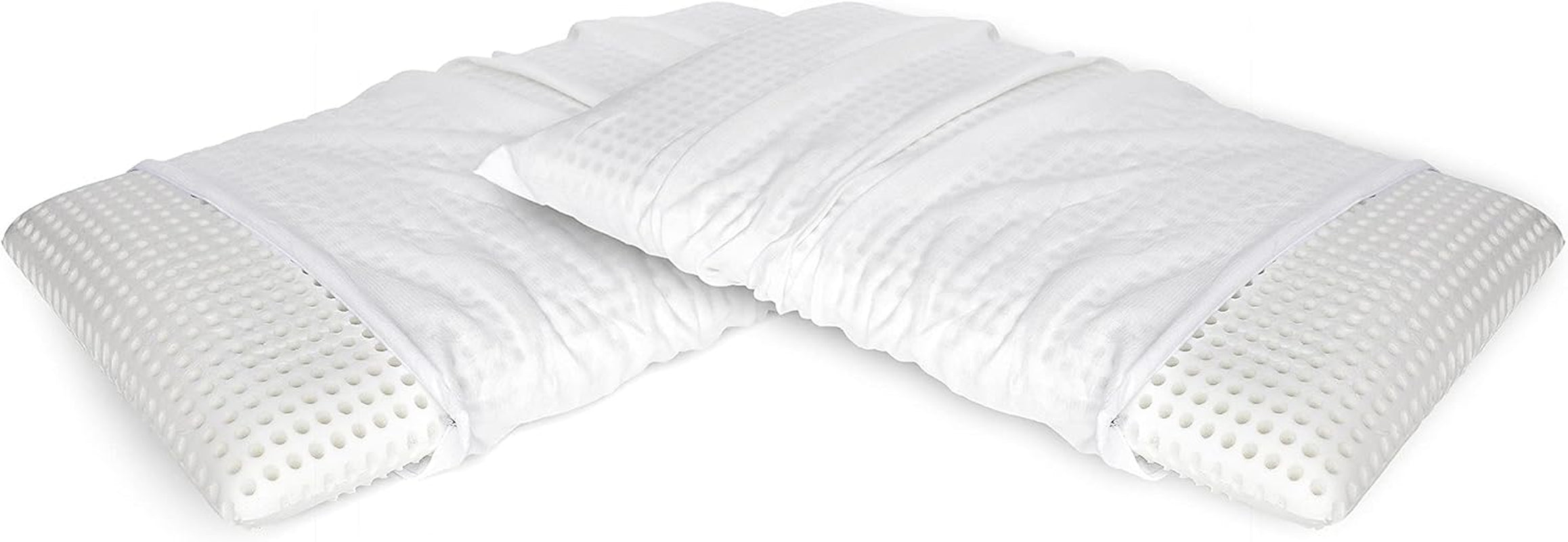 Talamo Italia Lot de 2 Oreillers de Lit 100% Made in Italy Oreiller Amovible "Savon" Mousse à Mémoire Perforée Hypoallergénique et Respirant 70X40Xh16 Cm Naty Shop Altezza Oreillers Standard 10 Housse Incluse Set Oui 2