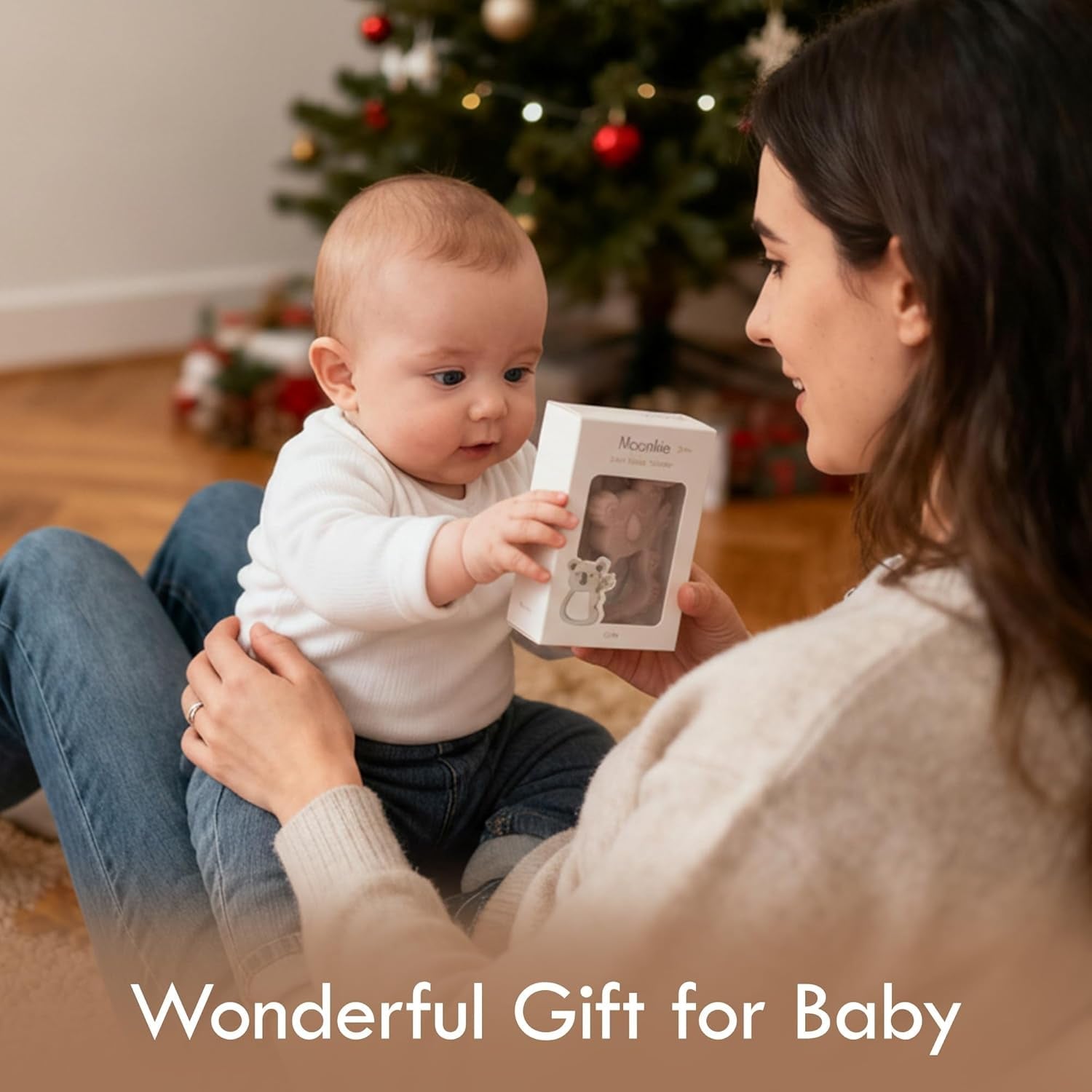 Moonkie Jouet de dentition en silicone sans BPA, brosse à dents pour bébé avec ventouse et rotation à 360°, idéale pour les bébés de 6 à 12 mois