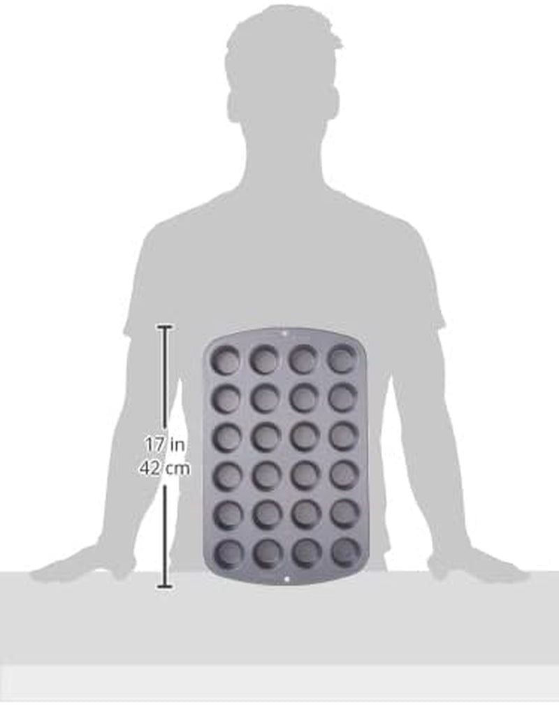 Wilton 24 Er Mini-Muffinbackform, Antihaftbeschichte, Argent Moules et plaques à pâtisserie Naty Shop