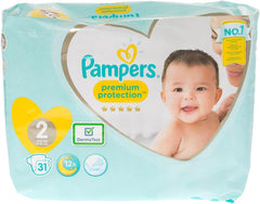 Pampers New Baby taille 1 Nouveau-né 2-5 kg ​​Pack de transport, pack de 4 (4 x 23 pièces)