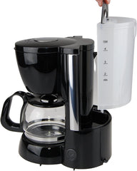 Cafetière à gros filtre avec carafe en verre KA 12.17 | 0,6 litre pour 4 tasses de café | 600 watts | Noir - Acier inoxydable