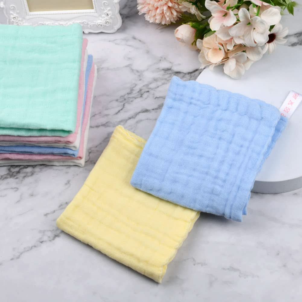Prosoape de muselină pentru bebeluși, pachet de 8 prosoape din bumbac organic, absorbante, 25 x 25 cm Mama si Copilul Naty Shop