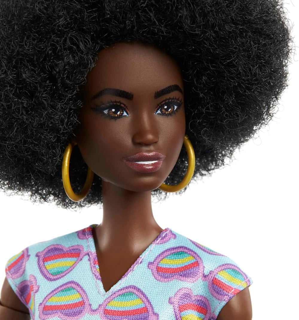 Barbie Fashionistas, mit schwarzen Haaren, im Rollstuhl mit farbigem Globalement, Rollstuhl mit Rampe, inkl. Poupée, cadeau pour enfants, jeu à partir de 3 ans, HJT14