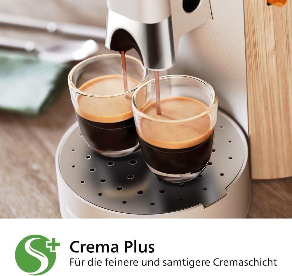 Machine à expresso avec capsules PHILIPS Senseo Select - Intensity Plus, avec fonction Mémo pour 3 spécialités de café, Crema Plus, produit écologique, haute qualité, blanc soyeux (CSA240/05)
