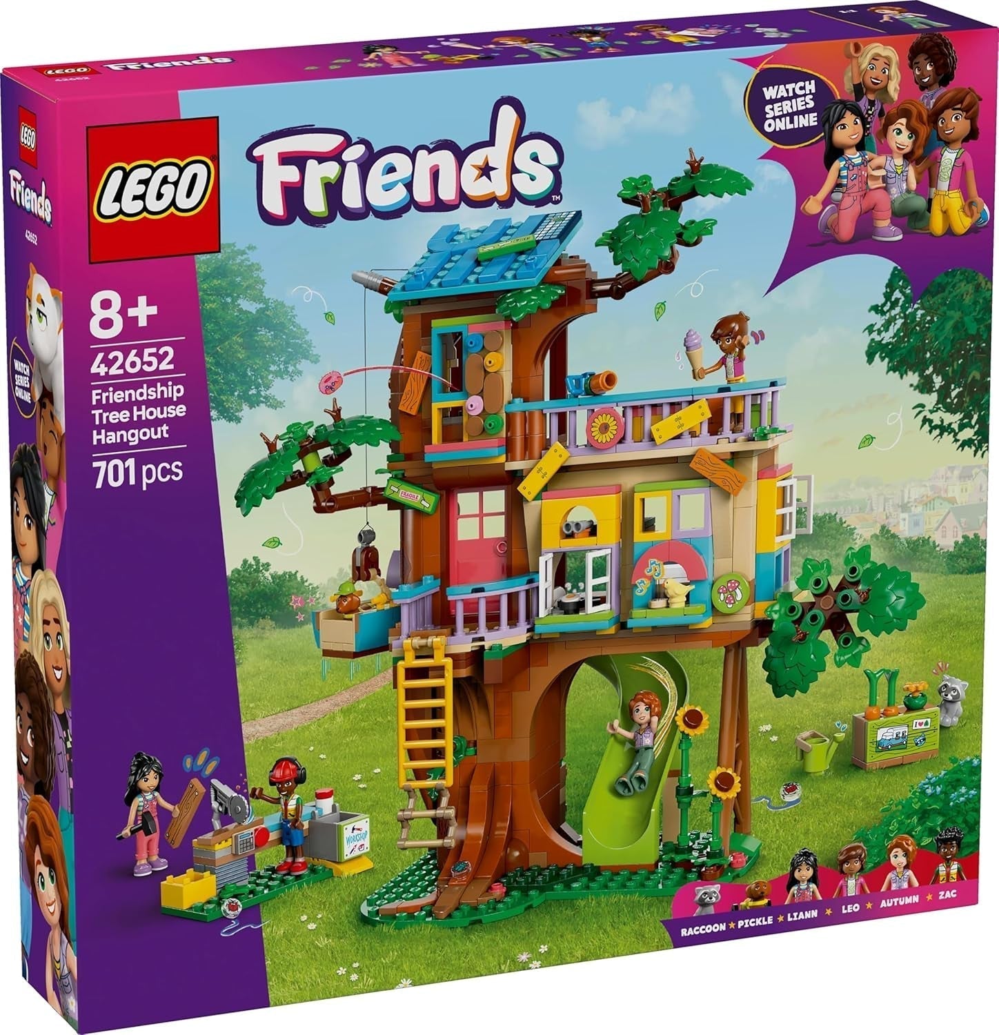 LEGO Friends Tree House - Ensemble de jeu de rôle à construire et à jouer - Maison de jouets pour filles de 8 ans - Ensemble avec 4 figurines de personnages et 2 figurines d'animaux - Idée cadeau pour enfants 42652 Jeux de construction Besuche den LEGO-Store