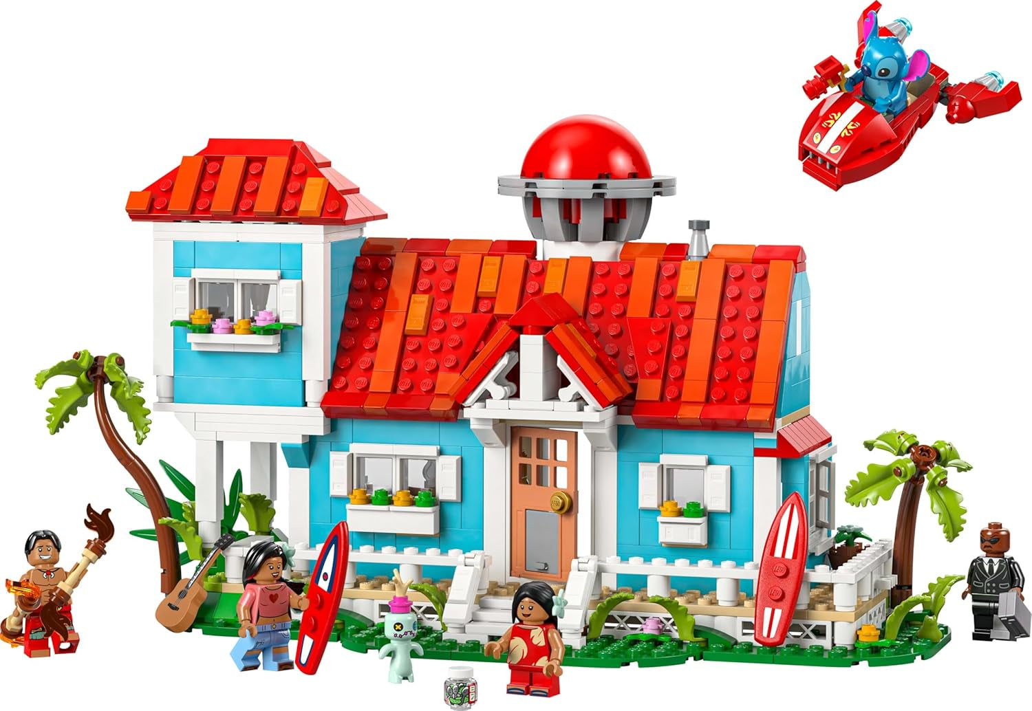 LEGO Ç€ Disney Beach House de "Lilo et Stitch" - Jouet à construire avec 6 pièces, observatoire, vaisseau spatial et 5 figurines - cadeau d'anniversaire pour filles et garçons de 9 ans et plus et fans 43268 Besuche den LEGO-Store sets de construction
