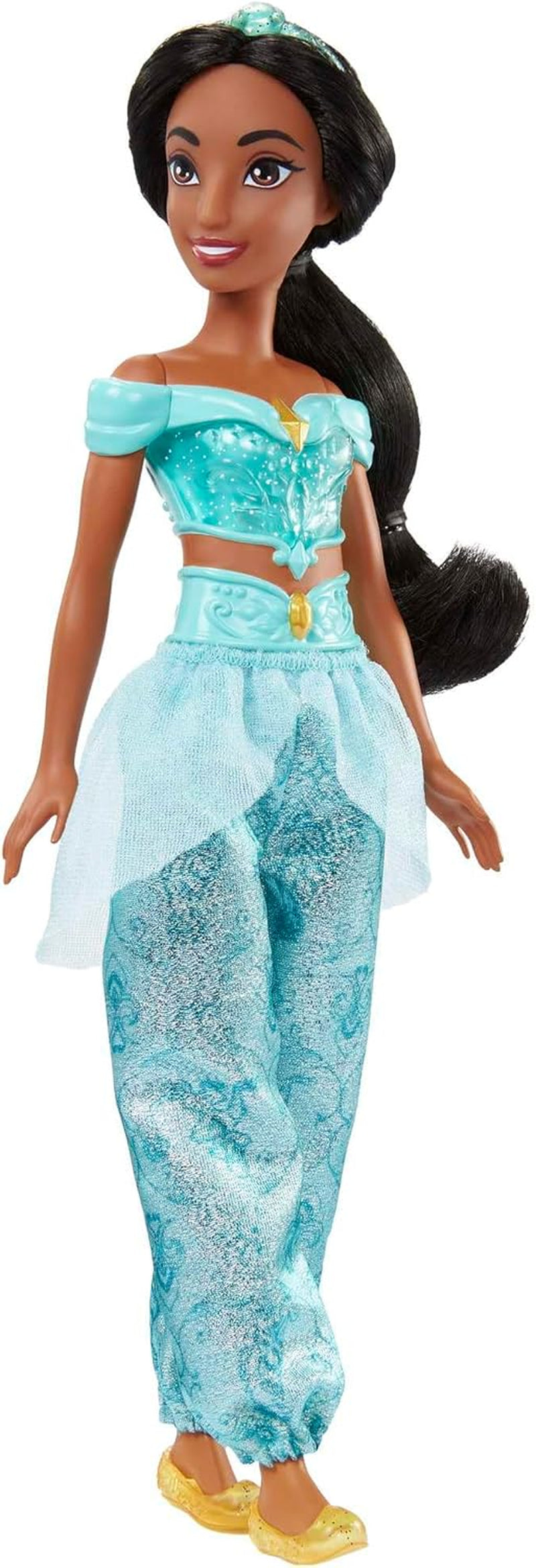 Mattel Disney Princess Toy Jasmine Poupée articulée avec vêtements et accessoires étincelants Cadeau inspiré du film Disney pour enfants HLW12