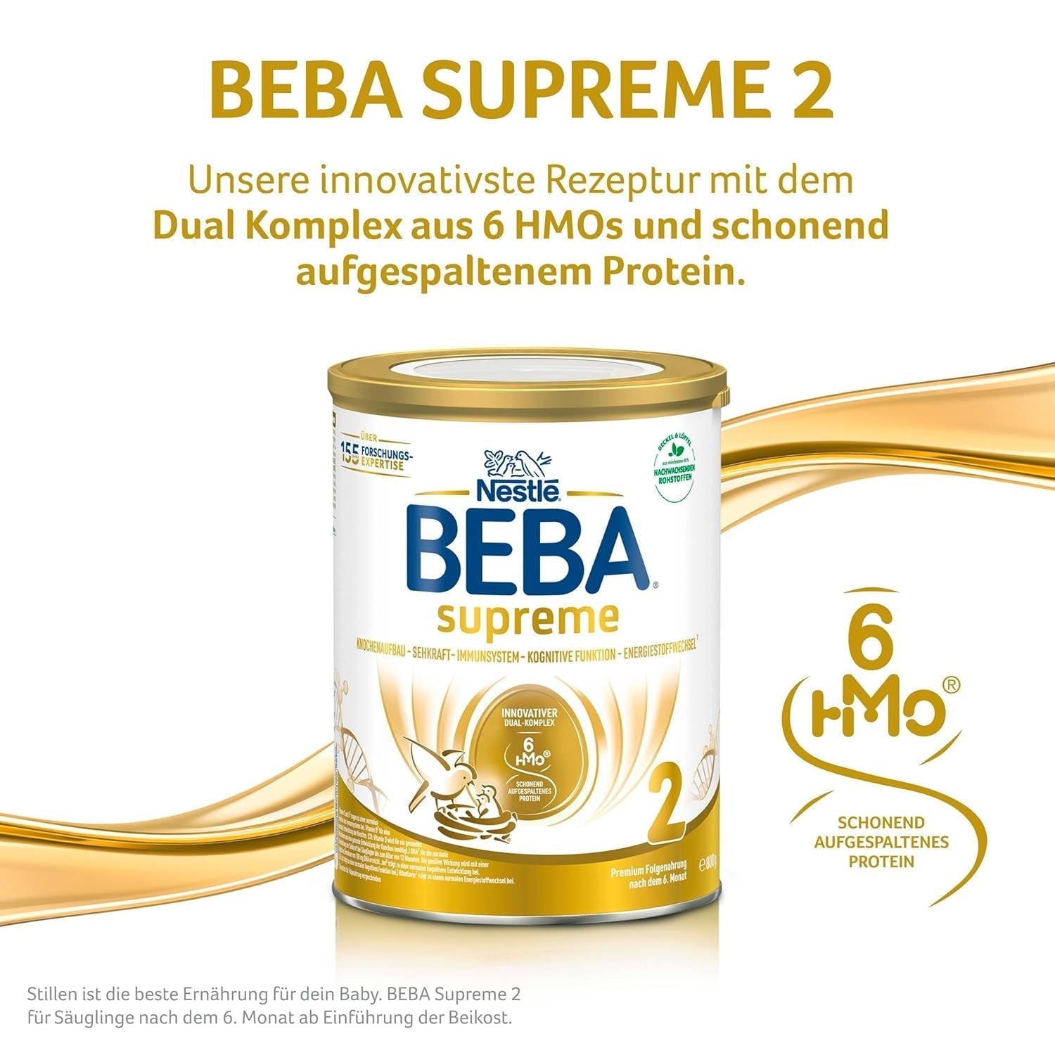 BEBA SUPREME 2 Lait de suite après 6 mois, lactose uniquement, sans huile de palme, pack de 6 (6 x 800g) Naty Shop