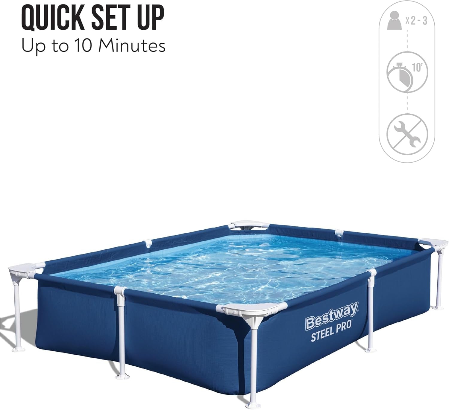 Piscine 2,21 mx 1,50 mx 43 cm / 7'3" x 59" x 17"