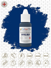 Colorant alimentaire à base d'huile Sugarflair Colourflex, bleu royal, colorant alimentaire liquide hautement concentré, colorant alimentaire pour crème au beurre, chocolat, pâte, fondant, glaçage et plus encore - 15 ml