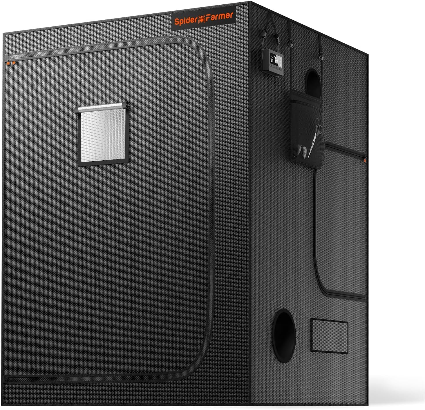 Spider Farmer Pro Tente de culture 70 x 140 x 200 cm avec porte roulante, fenêtre d'observation, panneau de sol amovible, tissu Mylar 2000D, pour culture hydroponique intérieure avec SF4000, G4500, SE4500