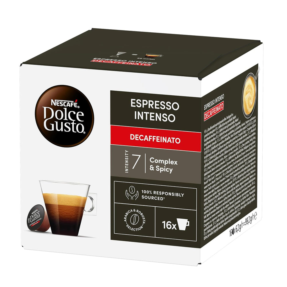 Nescafé Dolce Gusto Café Dolce Gusto Espresso Intenso Desc. | Nestlé Pack 3 Kisten Mit 18 Kapseln,Die Jewelils 16 Einheit(3er Pack)