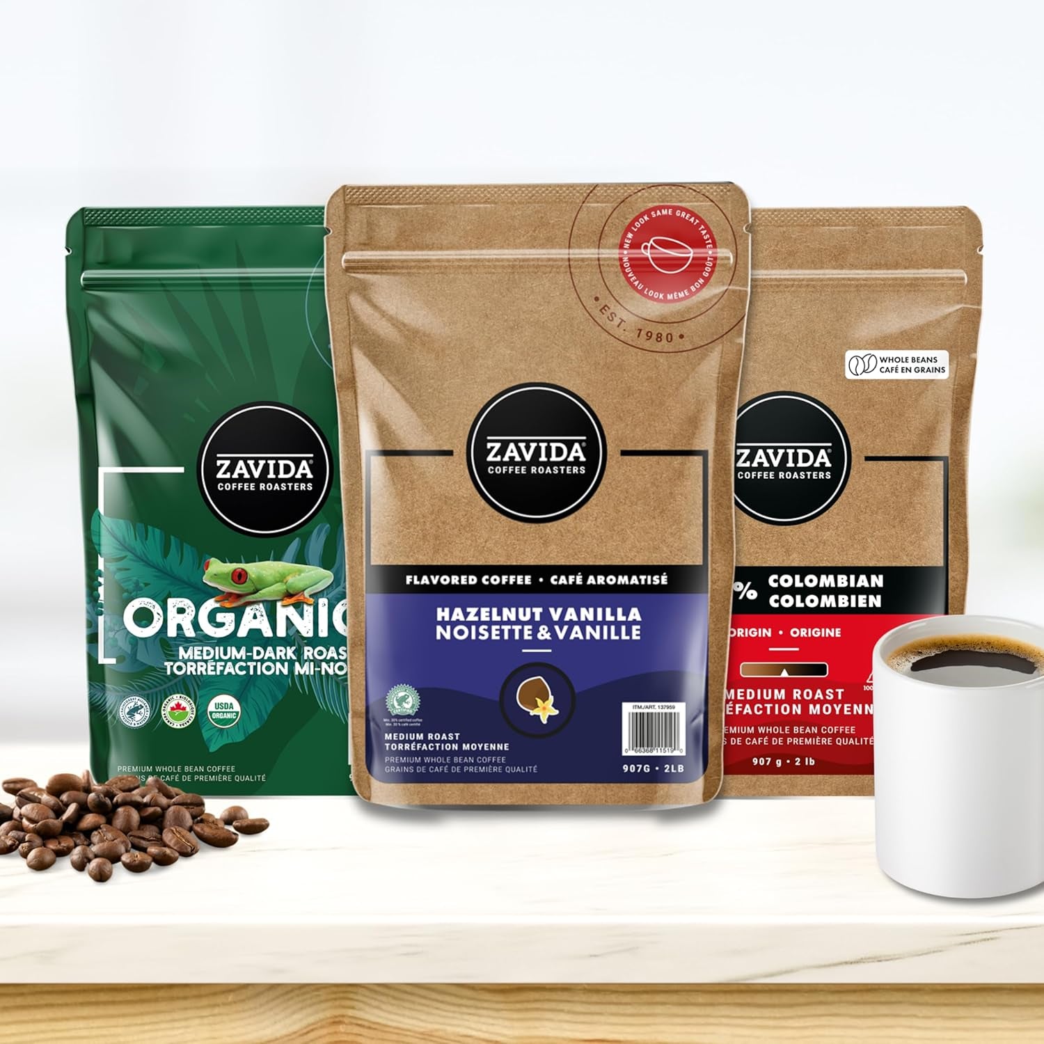 Café en grains de qualité supérieure à la vanille et aux noisettes (2 lb) par N/A