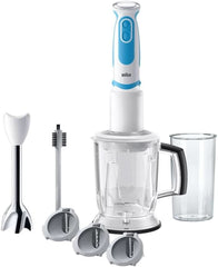 Braun Stabmixer MQ 5260WHBL Stabmixer – Multiquick 5 Vario Pürierstab Mit Edelstahl Mixfuß Und Spiralschneider, 1000 Watt, Inkl. Umfangreiches Zubehör-Set, Weiß/Blau Mama si Copilul Naty Shop Inkl. Spiralschneider Mq5260 Stabmixer Inkl. Sprialschneider Weiß/Blau