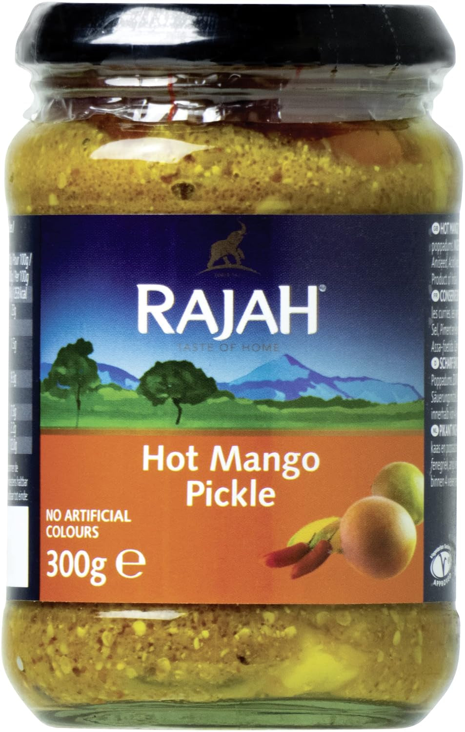 Rajah Mild Lime Pickle – Doux eingelegte Limetten – Idéal pour la préparation du curry, de la viande, du gâteau, des poppadums et des plats cuisinés – 1 x 300 g