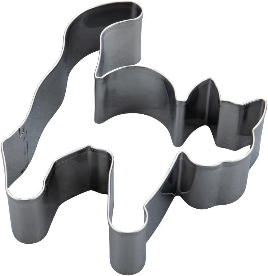 Zenker Emporte-pièce en forme de chat et de bosse – Parfait en acier inoxydable pour Halloween – Passe au lave-vaisselle – Idéal pour la pâtisserie d'Halloween, Argent