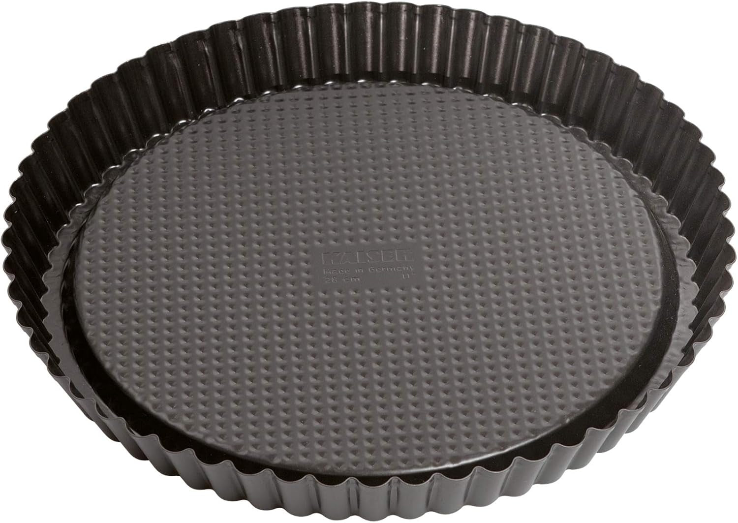 ORIGINAL KAISER Classic Obstbodenform 28 Cm, Obstkuchenform, Gleichmäßige Bräunung & Classic Mini Torteletts 6 Stück, Tartelette Förmchen 10 Cm, Tarteform Klein, Tortelettförmchen Antihaftbeschichte Moules et plaques de cuisson Naty Shop
