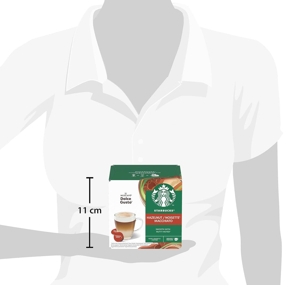 STARBUCKS Macchiato aux noisettes de Nescafé Dolce Gusto, Dunkle Röstung, Kaffeekapseln 6 x 12 (72 Kapseln)