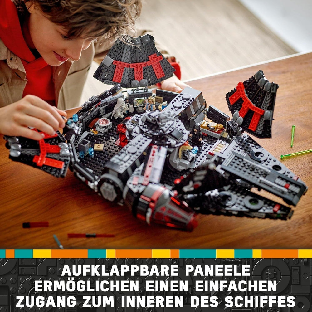 LEGO Star Wars Dark Millennium Falcon, ensemble de vaisseau spatial, jouet de construction pour enfants, cadeau d'anniversaire pour garçons, filles et fans, jouet d'aventure 75389 ensembles de construction Besuche den LEGO-Store