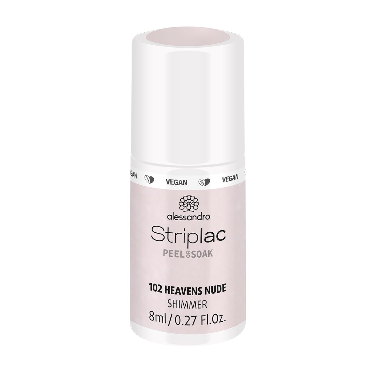 Vernis à ongles UV Alessandro Striplac White Honeymoon - Délicat et longue tenue - S'enlève facilement grâce à la technologie de retrait - Vegan et cruelty-free - 8 ml