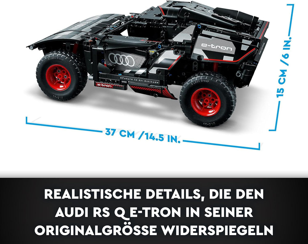 LEGO 42160 Technic Audi RS Q e-tron, véhicule de rallye automobile télécommandé, véhicule de rallye de rallye Dakar, pilote d'application RC avec Control+, conçu pour les jeunes, les filles et les fans à partir de 10 ans pour la construction