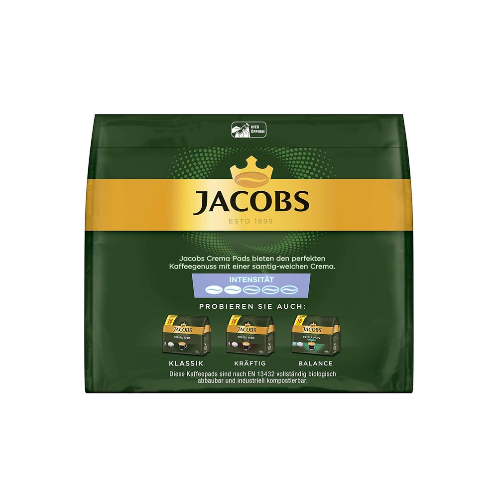 Jacobs Pads Crema Mild, tampons compatibles Senseo, 5 x 18 Getränke, 90 Kaffeepads