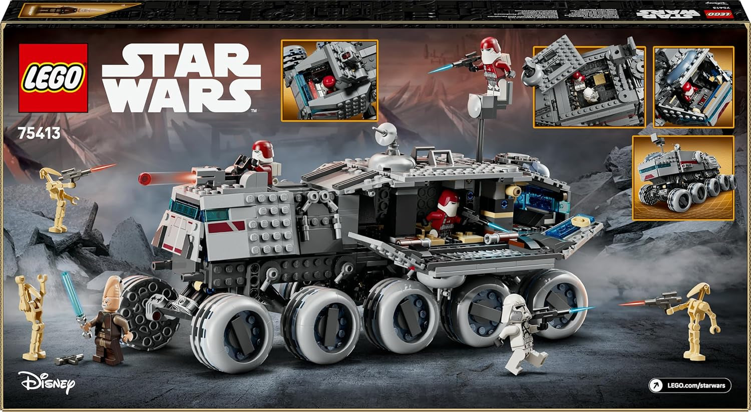 LEGO Star Wars : The Clone Wars Republikanischer Juggernaut - Jeu avec véhicule de transport - Jeu avec lumière - Jeu créatif pour les fans d'enfants et d'enfants - 75413