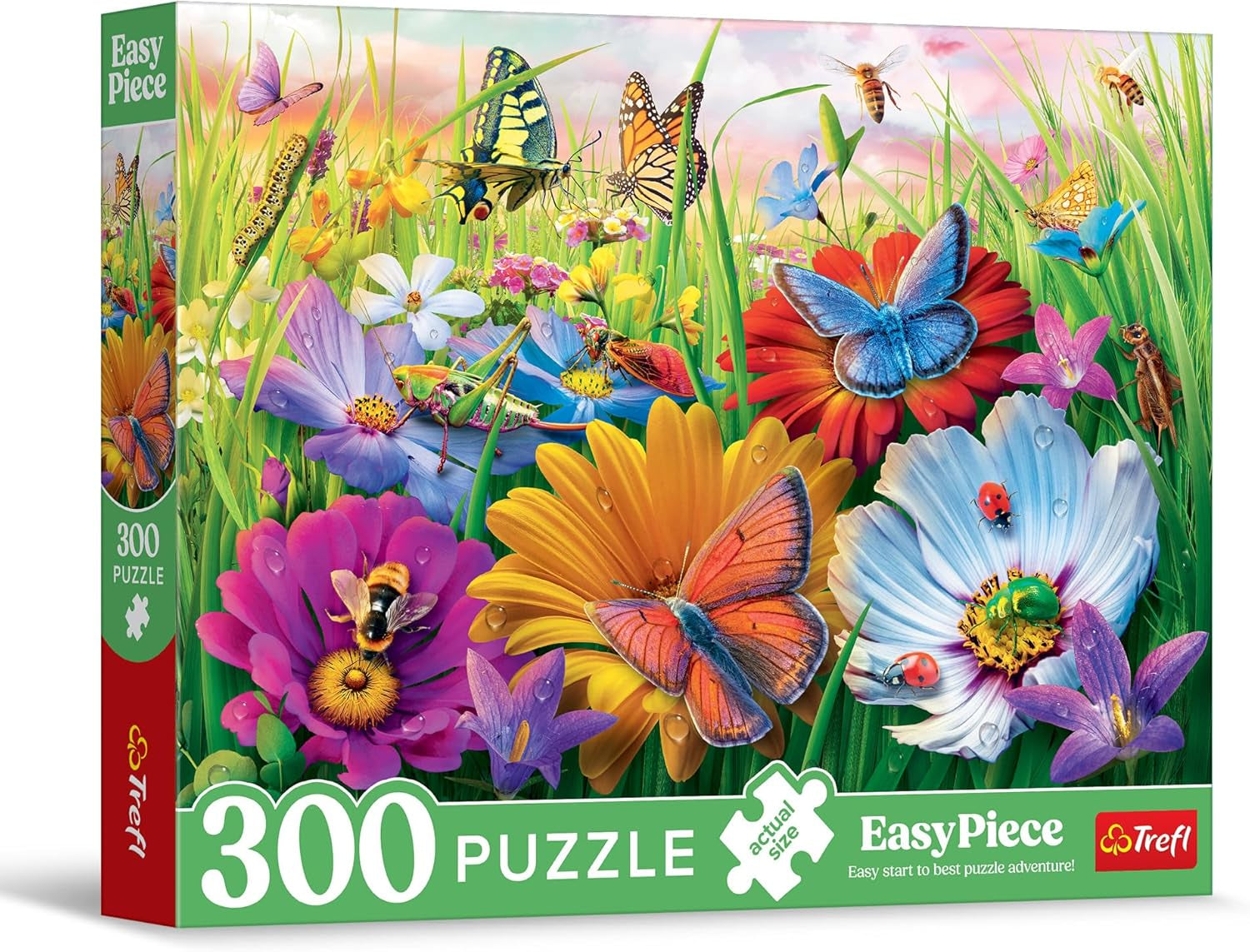 Trefl - Easypiece Puzzle: Insecte pe pajiște - 300 de piese - piese mari, ușor de puzzleat, pentru adulți și copii de la 10 ani în sus Puzzle Naty Shop Titlu implicit