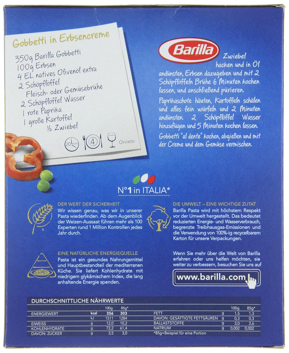 Pâtes Barilla Classic Gobbetti no. 51 de blé dur, toujours al dente (1 x 500 g)