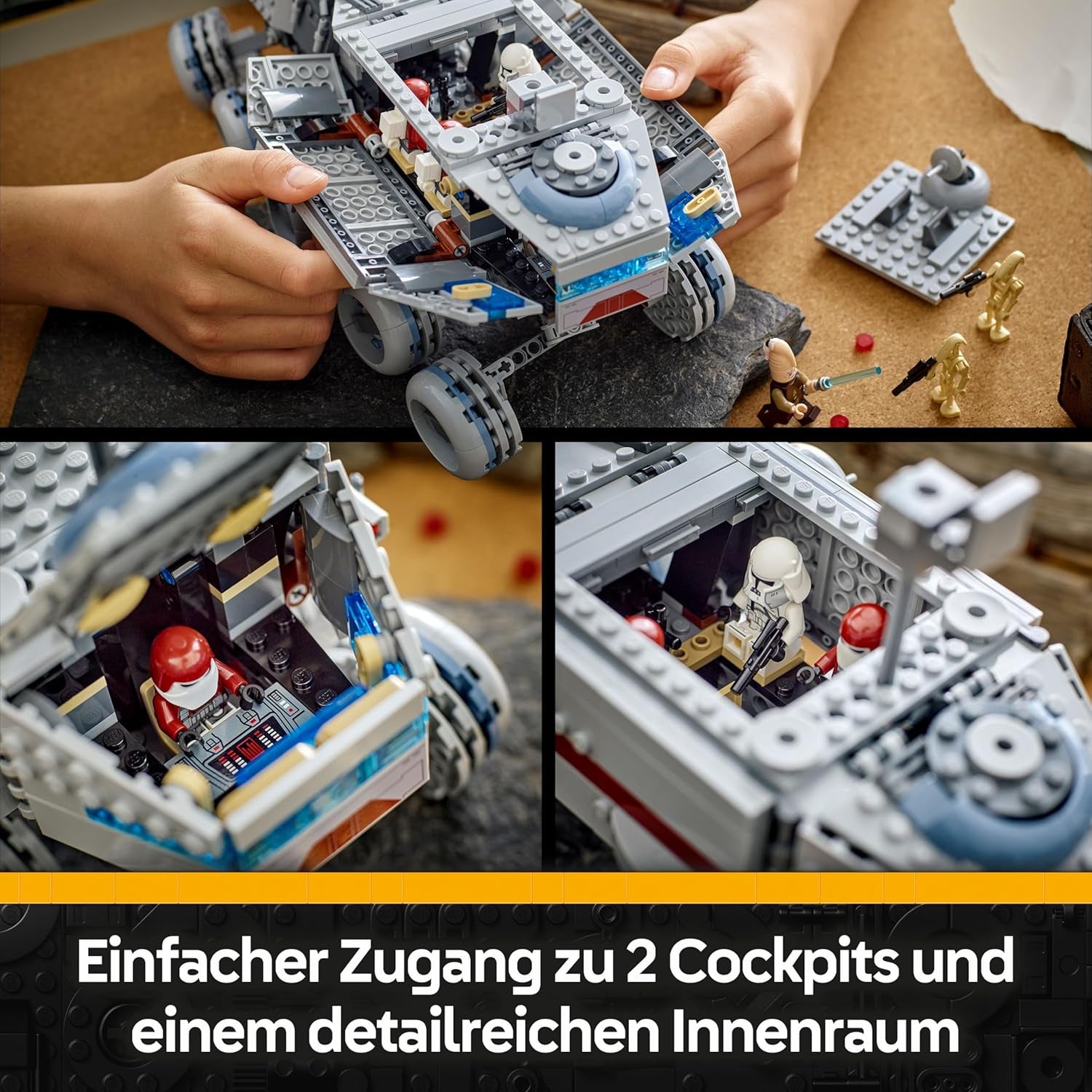 LEGO Star Wars : The Clone Wars Republikanischer Juggernaut - Jeu avec véhicule de transport - Jeu avec lumière - Jeu créatif pour les fans d'enfants et d'enfants - 75413