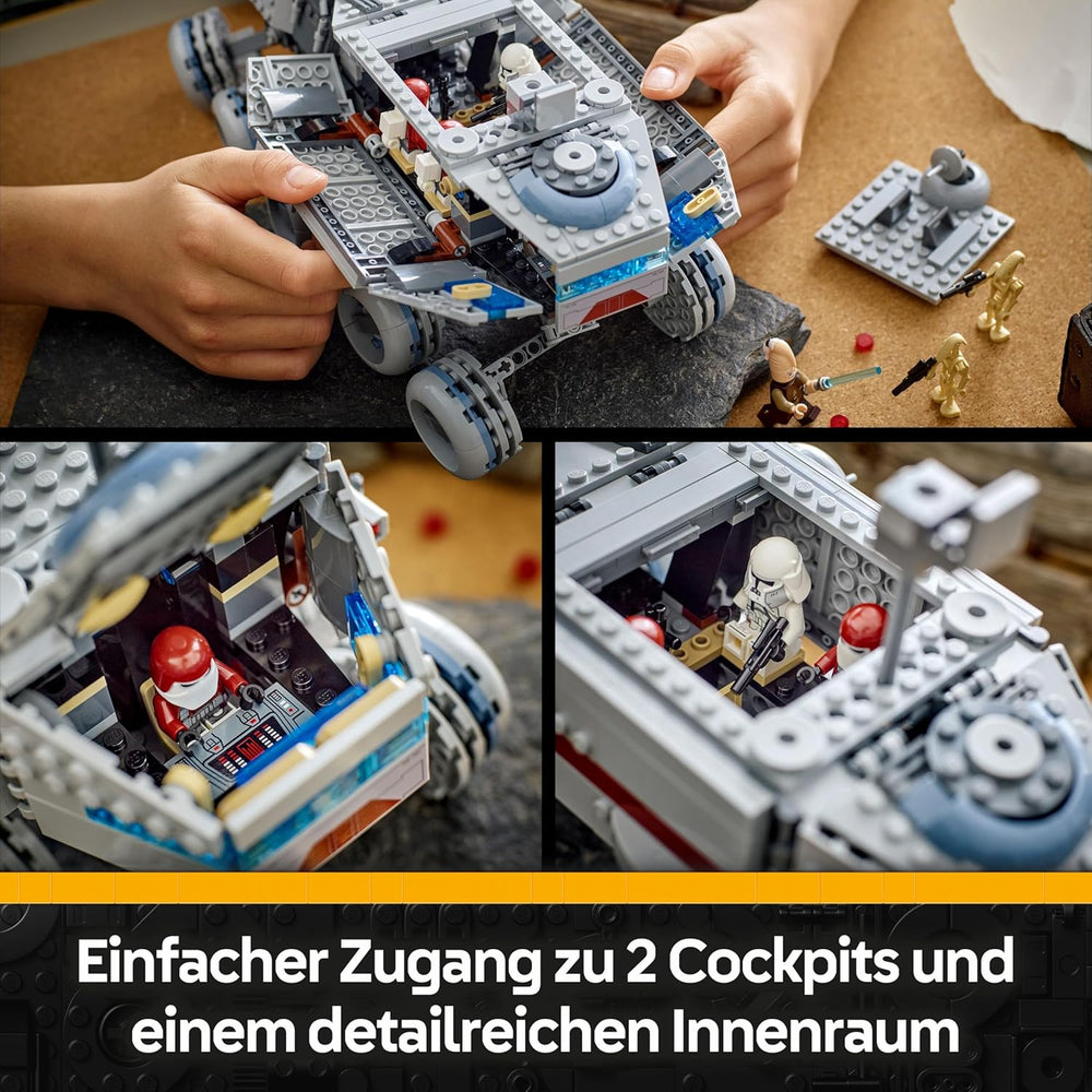 LEGO Star Wars : The Clone Wars Republikanischer Juggernaut - Jeu avec véhicule de transport - Jeu avec lumière - Jeu créatif pour les fans d'enfants et d'enfants - 75413