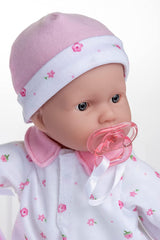JC Toys Ensemble de poupée bébé caucasien La Baby - Poupée douce et lavable de 28 cm, tenue rose amovible avec chapeau, couverture et tétine, pour poupées de 12 mois et plus Naty Shop