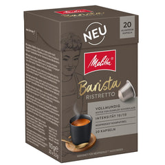 Melitta Barista Ristretto Café-Capseln 20 Stück je 5.5g, gemahlen, in Portionskapseln für Nespresso*-Machines, Global, Noten von Dunkler Schokolade