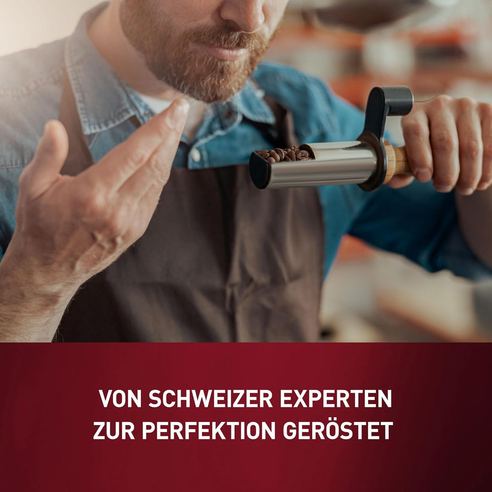 Schwiizer Schüümli Crema Doux, 100 % grains de café Arabica de qualité supérieure, fruité et noisette, pour machines à café entièrement automatiques, intensité 2/5, torréfaction légère, certifié Rainforest Alliance, 1 kg (lot de 2)