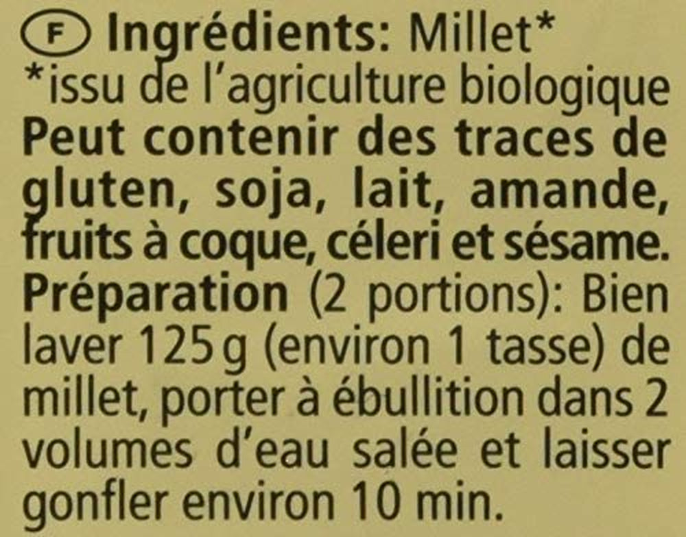 Paquet de millet entier 1 kg