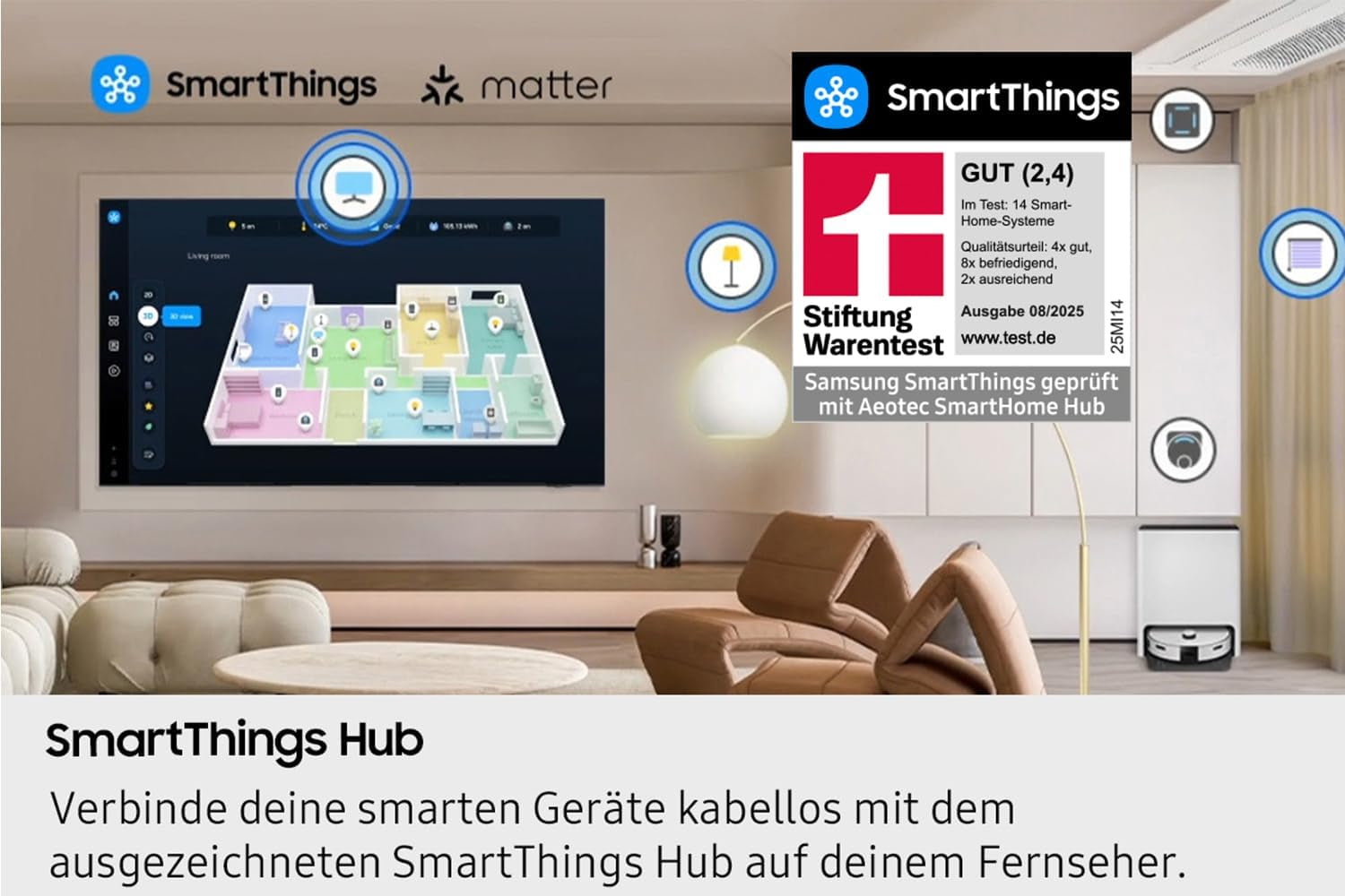 Televizor LED Samsung Crystal UHD 4K U7099F de 50 de inci (125 cm), procesor Crystal 4K, design MetalStream, SmartThings, securitate Knox, hub de jocuri, upscaling AI, conținut gratuit, televizor inteligent AI
