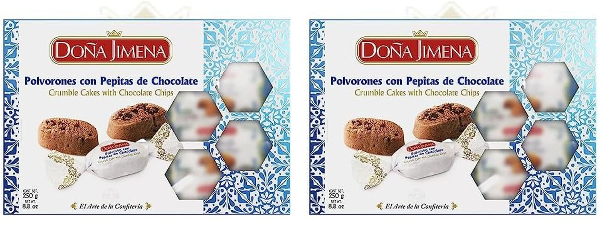 – Polvorones au Chocolat avec Pépites de Chocolat, Qualité Supérieure, Biscuits Typiques de Noël, Recette Artisanale, 250g (Pack de 2)