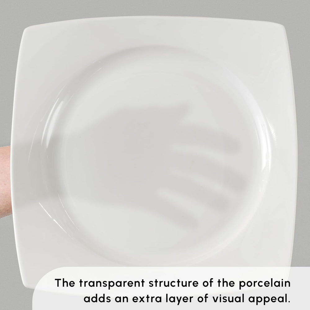 Karaca Jamie White Service de table pour 12, 52 pièces – Vaisselle élégante en porcelaine pour 12 | Comprend des assiettes, des tasses, des bols |