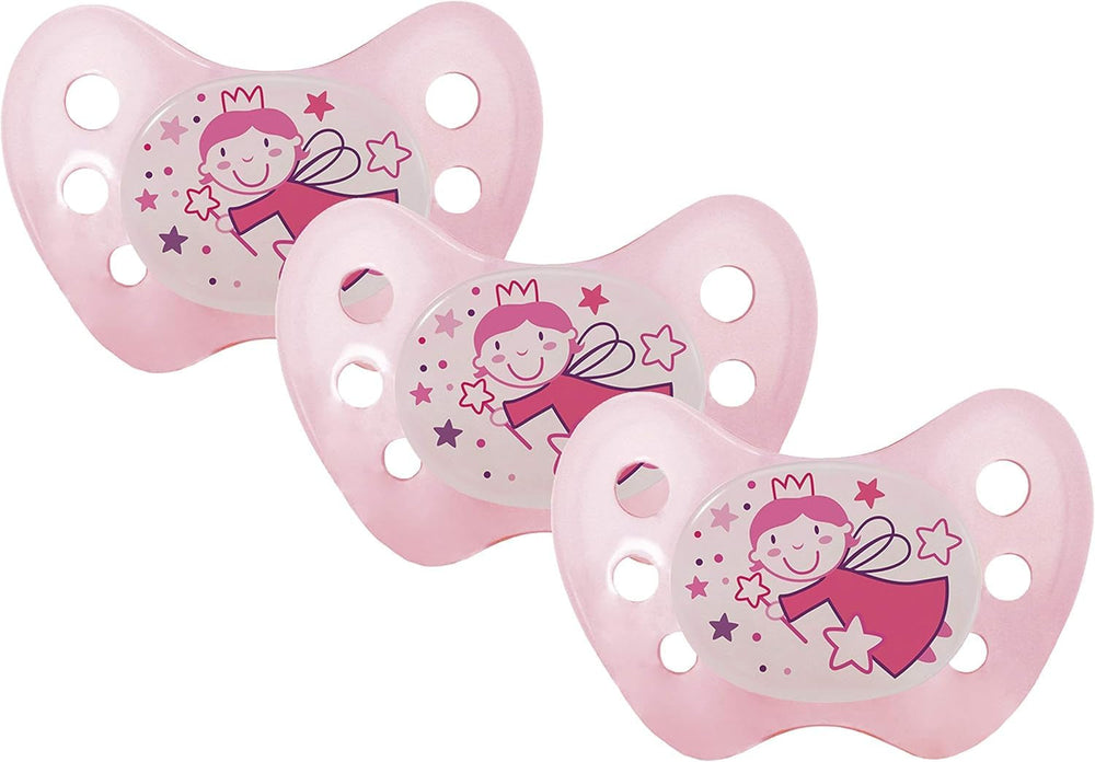 Lot de 3 sucettes dentaires de nuit en silicone - Taille 3 à partir de 14 mois - Sucettes qui brillent dans le noir de qualité dentaire - Sans BPA - Fabriquées en Allemagne - Lune, Jaune