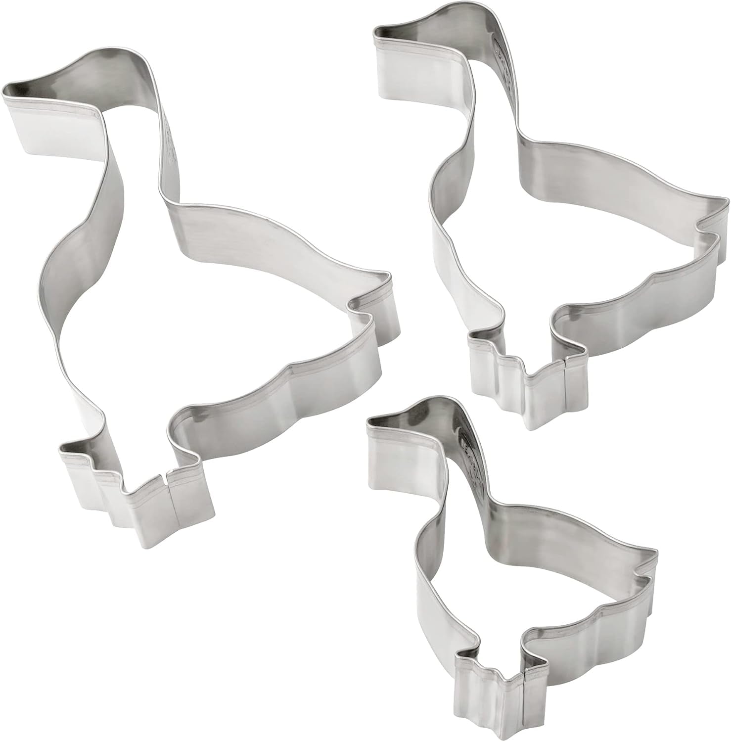 Dr. Oetker Lot de 3 emporte-pièces en forme d'oie - Emporte-pièces de Noël blancs - Emporte-pièces de Noël en acier inoxydable