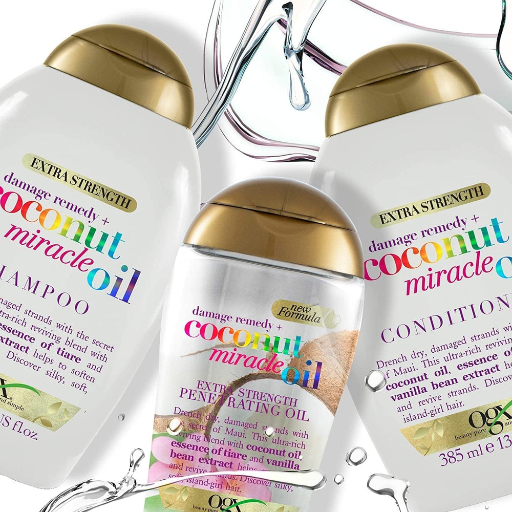 OGX Coconut Miracle Oil Conditioner, Balsam hidratant pentru îngrijirea părului cu ulei de nucă de cocos, 385 ml Ingrijire par OGX