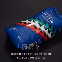 O'CCAFF ? Luxe Bar Intenso Espresso | 3 grains entiers de 1 kg, 100% Robusta | Café obtenu grâce à un processus de torréfaction au tambour très lent d'une entreprise familiale italienne