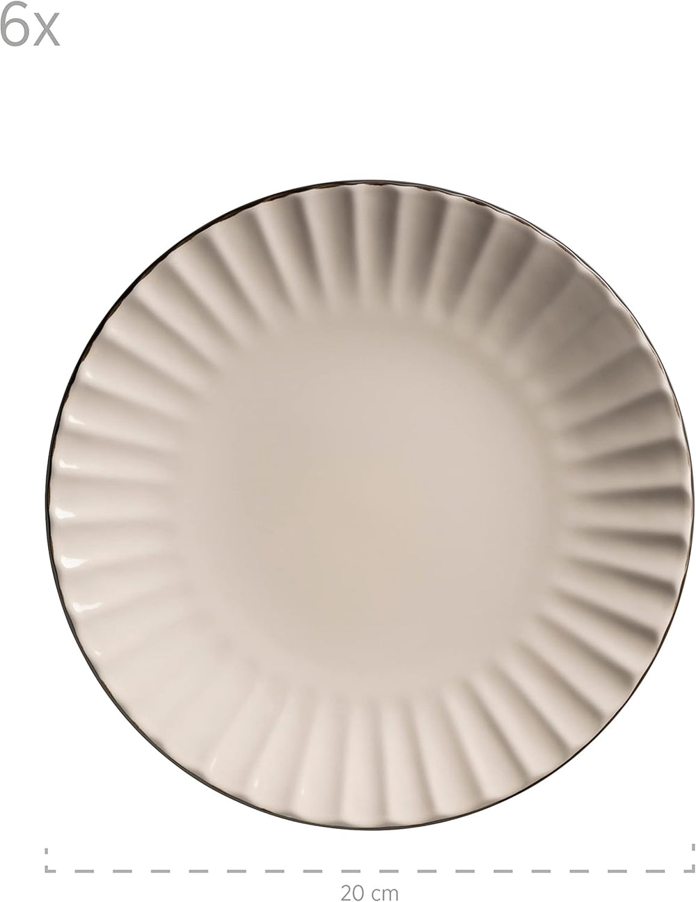 MÄSER 931967 Osita Retro Series Service de table Wave pour 6 personnes, service de table rond 18 pièces, assiettes plates, assiettes à dessert et bols à céréales, céramique, blanc crème