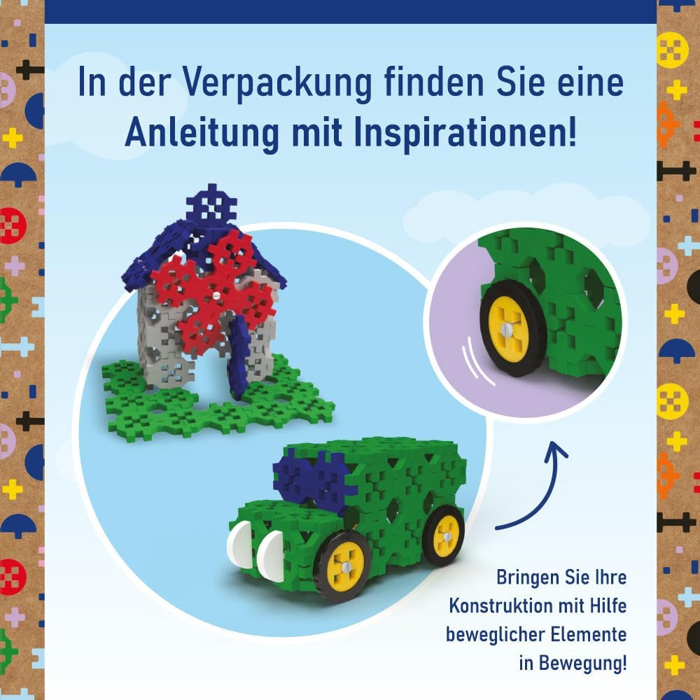 Connect Trefl Bausteine Set Basic Boy - 70 Bausteine in Verschiedenen Formen, Kreatives Spielzeug für Erwachsene und Kinder ab 4 Jahren