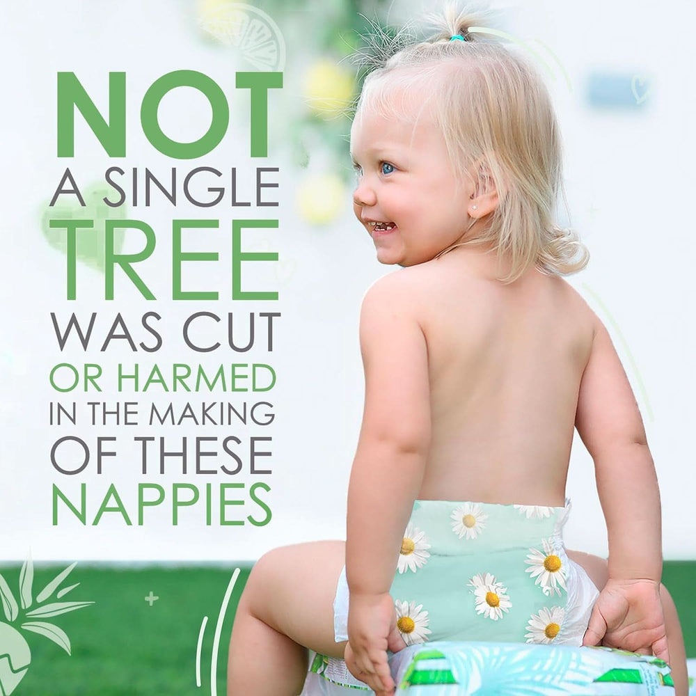 Couches en bambou biologique Pureborn Eco, taille pour nouveau-nés jusqu'à 5 kg, ultra douces, hypoallergéniques, avec indicateur d'humidité, imprimés divers Mère et Enfant Naty Shop