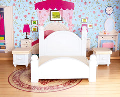 Bino Casă mare de păpuși din lemn pentru copii de la 3 ani (accesorii pentru camera copiilor, casă de jucărie, inclusiv accesorii pentru casa de păpuși, 5 camere, 3 niveluri de joc, 111 piese), Multicolor Casute de papusi Naty Shop